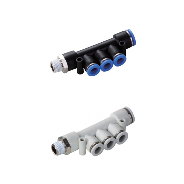PKB pneumatic components male triple branch fitting